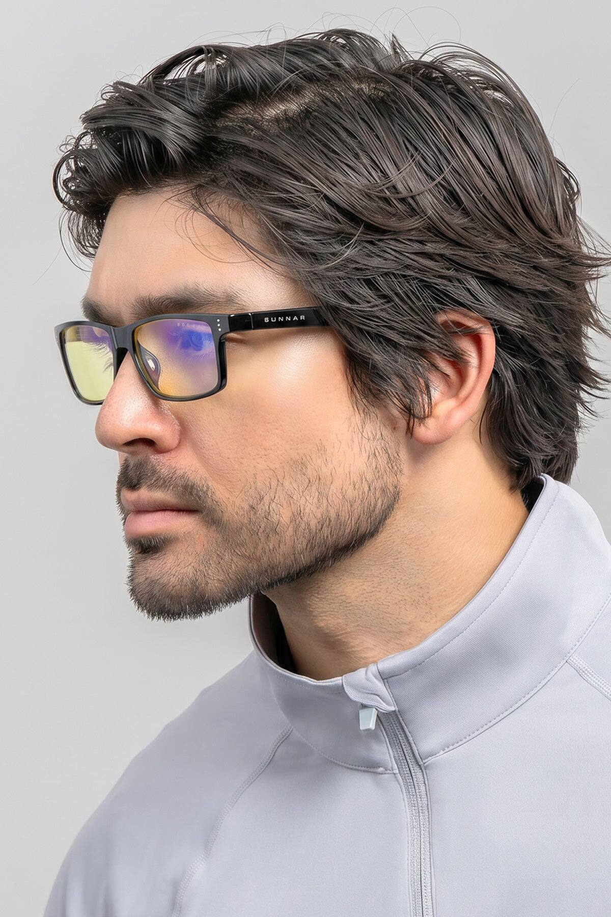 Alt View 4. GUNNAR - GUNNAR Gaming Glasses  -  Vertex, Onyx, Clear Neutral Lens - Blue Light Block, Relieve Dry Eye, For Cross Room Veiwing - Onyx.