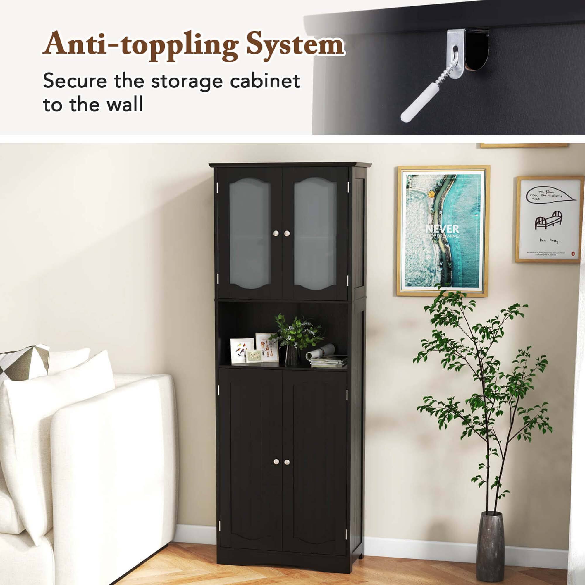 Anti-toppling System
Secure the storage cabinet to the wall
NEVER