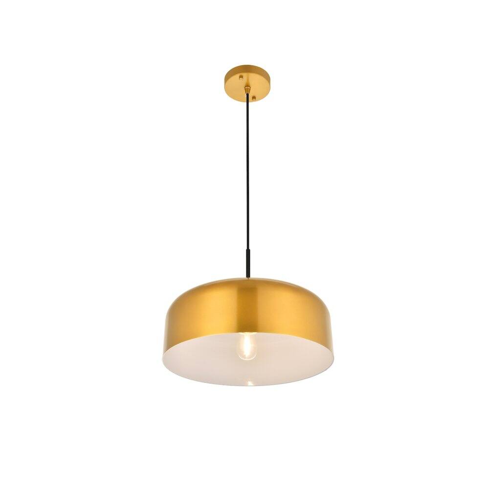 Alt View 4. Living District - Etude 1 Light Satin Gold Pendant - Satin Gold And Black.