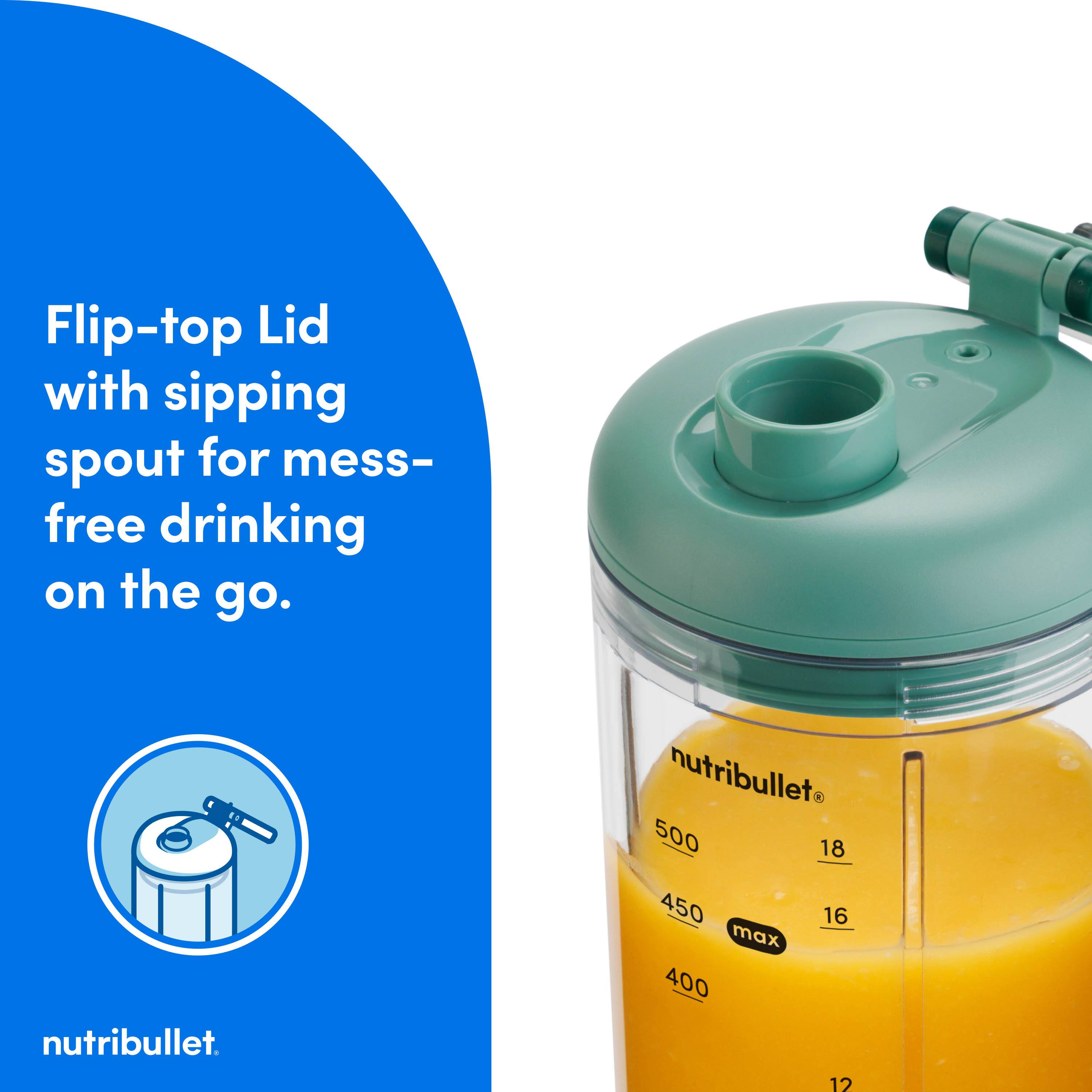 Flip-top Lid with sipping spout for mess-free drinking on the go.

nutribullet

nutribullet 500 18 450 16 max 400 12