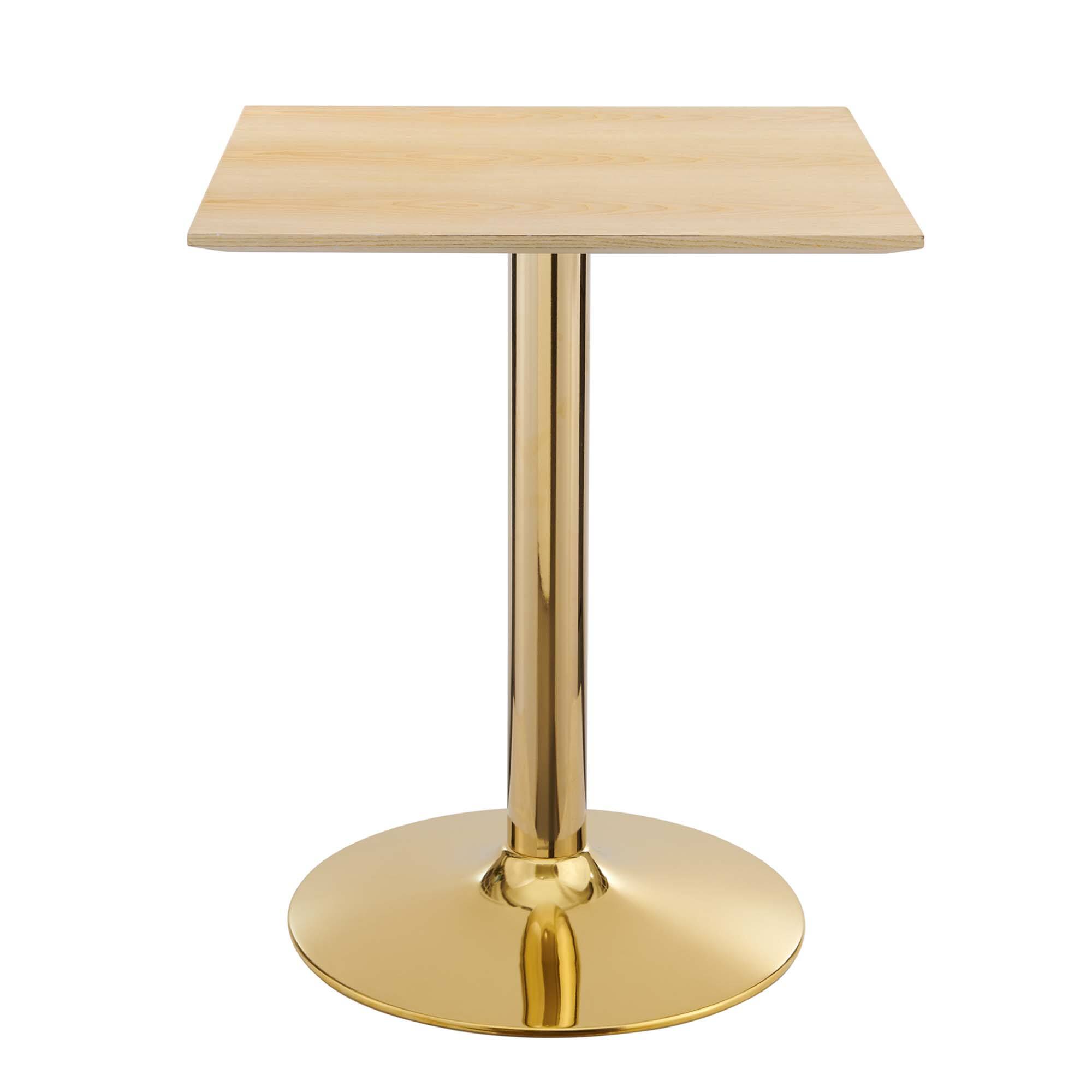 Angle. Modway - Verne 24" Square Dining Table by Modway - Gold Natural.