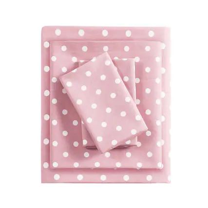 Front. Gracie Mills - Gracie Mills Bode 100% Cotton Sheet Set for Kids - Pink.