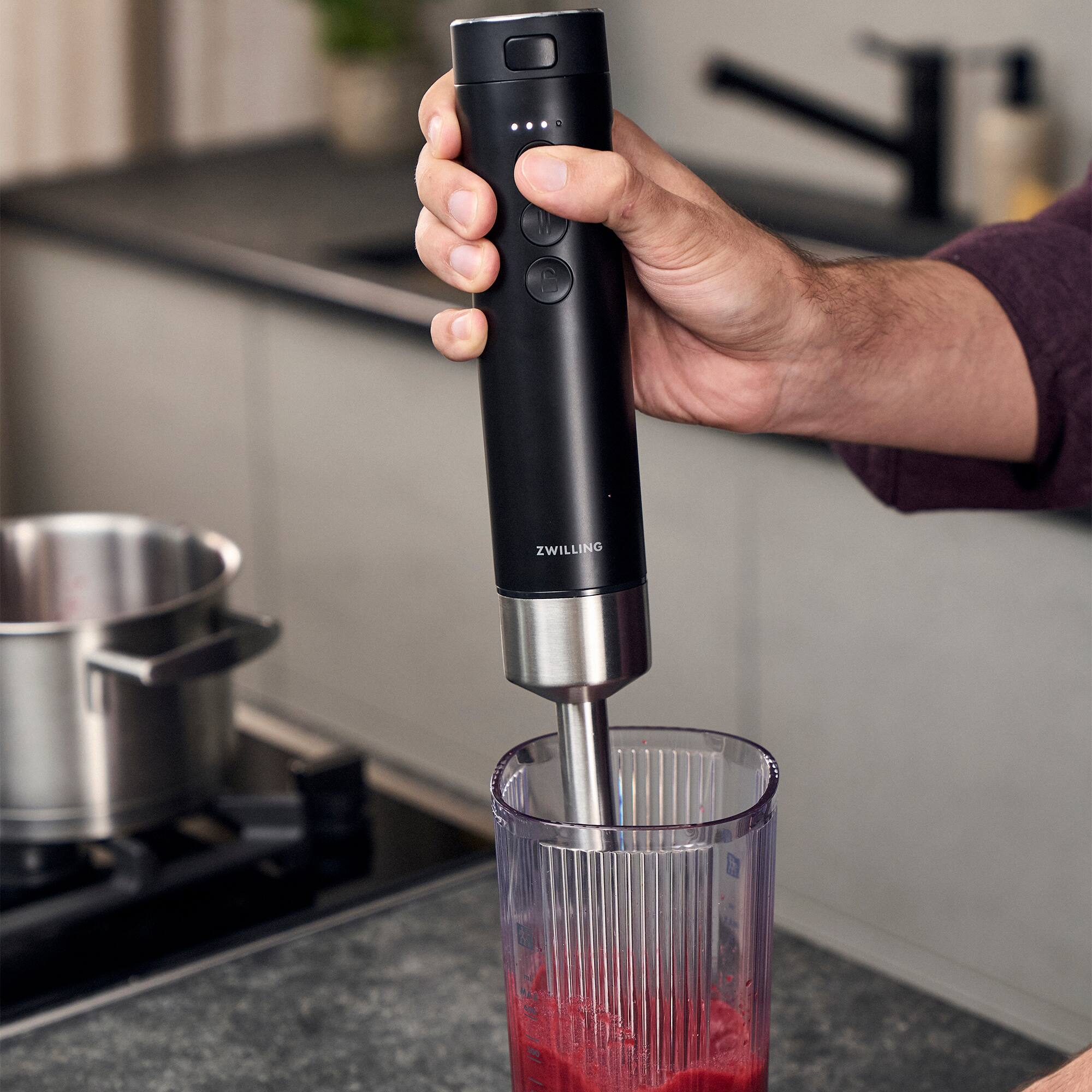 ZWILLING Xtend Cordless Hand Blender and Accessory 4 pc Set (Battery Not Included) Black