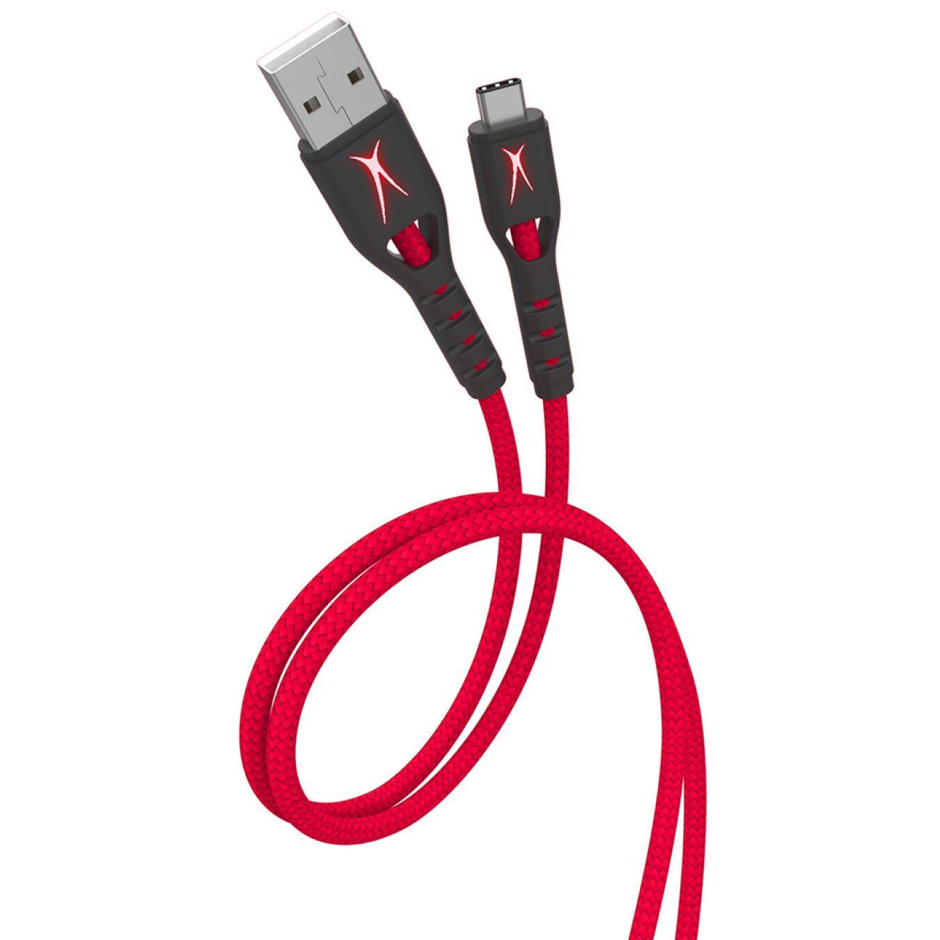 Front. Altec Lansing - 10ft Type C to USB Nintendo Switch Controller Charging Cable - red.