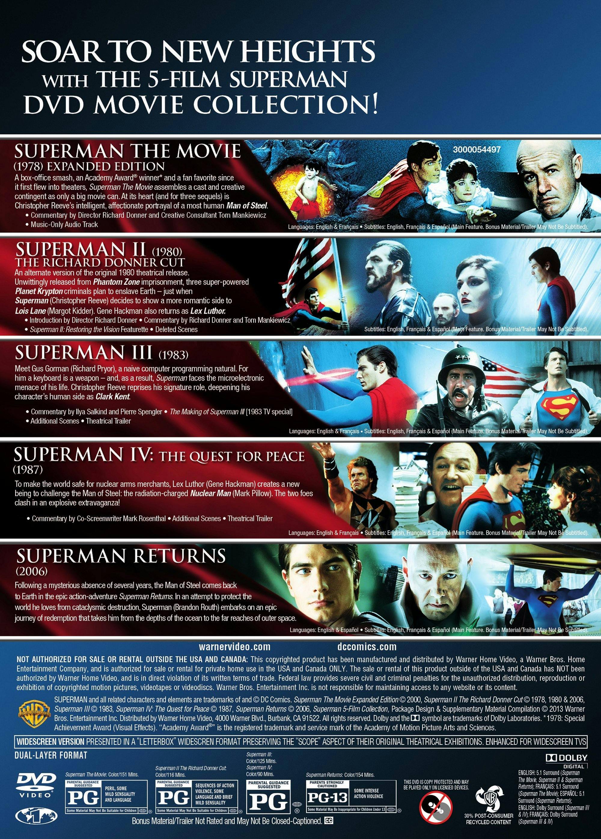 Angle. Superman 5-film Collection (Box Set) [DVD].