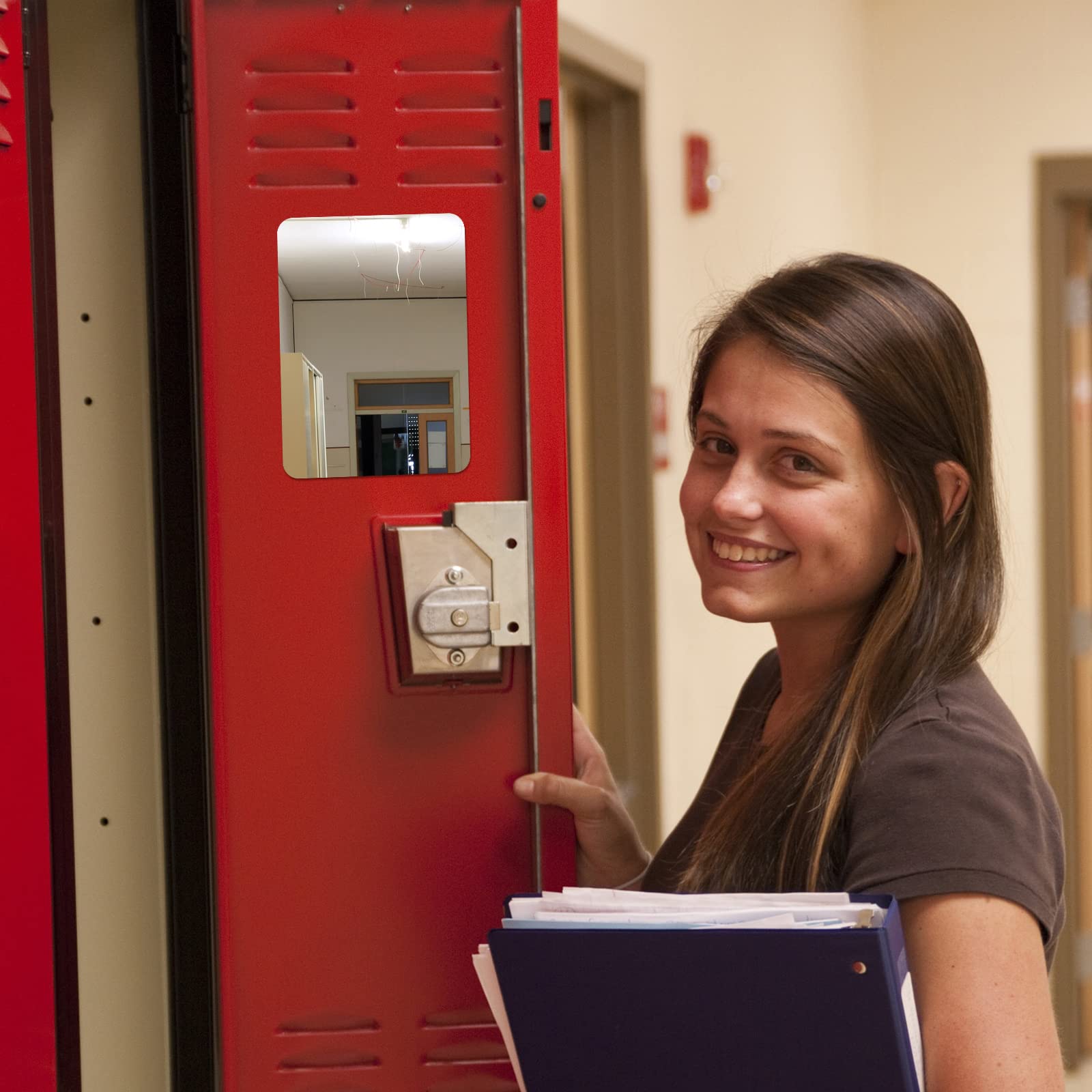 Alt View 1. Live At Space - 2 Magnetic Locker Mirror Small Real Glass School Rectangular Makeup For Bathroom Household Refrigerator Cabinet(4 X 5.8 - 4 x 5.8 Inches.