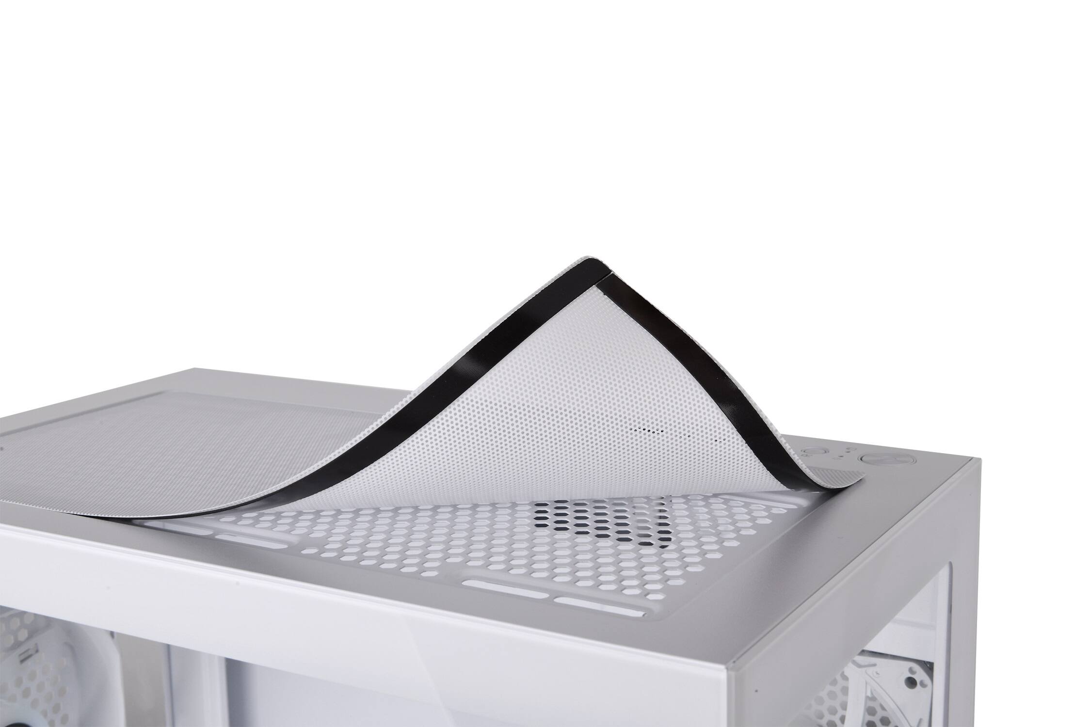 Alt View 8. Thermaltake - View 170 TG ARGB  Micro-ATX Mid-Tower PC Case - Snow.