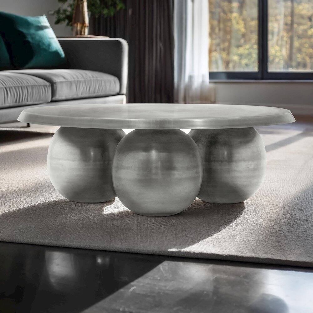 Alt View 1. Meridian Furniture - Globus Silver Coffee Table - Silver.