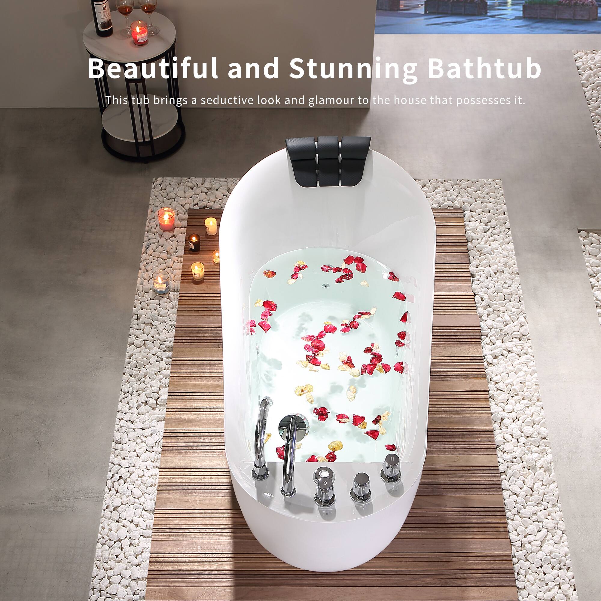 Beautiful and Stunning Bathtub  
This tub brings a seductive look and glamour to the house that possesses it.
