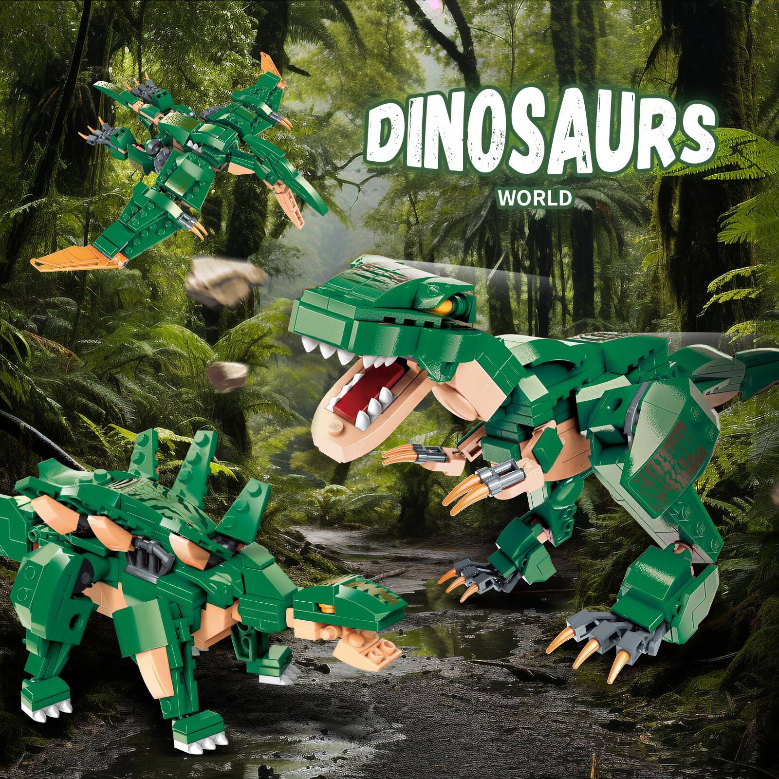 Leash Valley 3 In1 Dinosaurs Building Blocks Toys For 6 10 Year Old ...