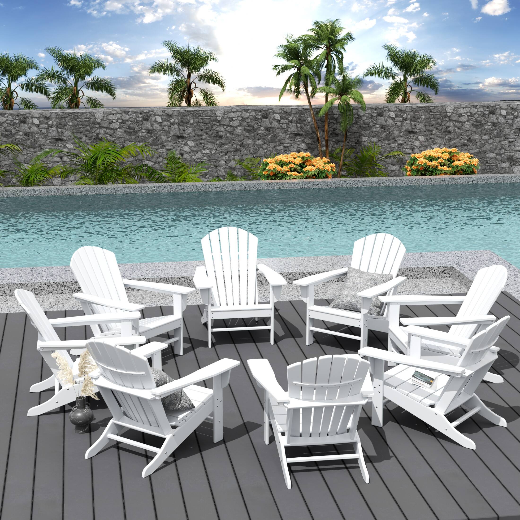 Angle. WestinTrends - WestinTrends Dylan Outdoor Adirondack Chair (Set of 8) - White.