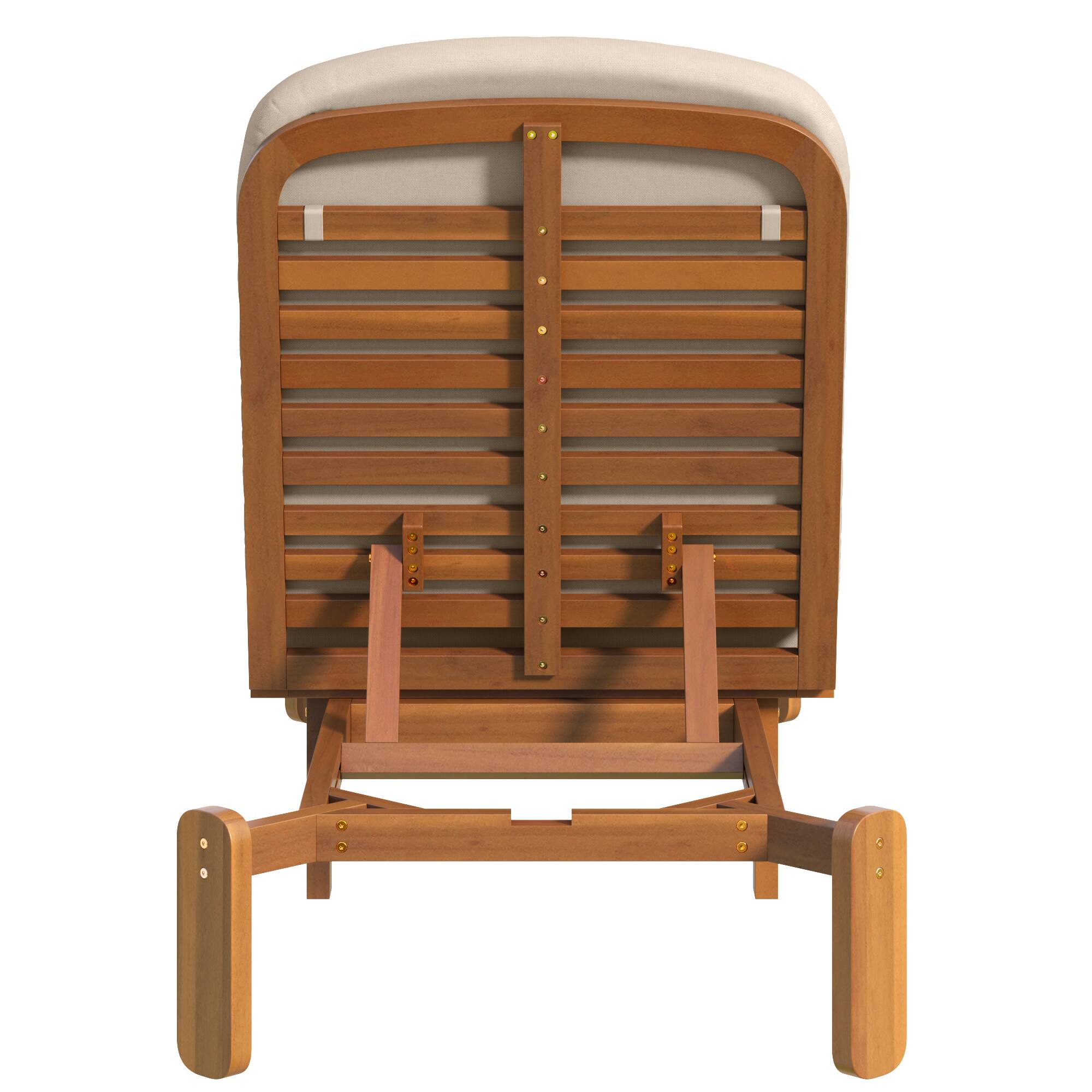 Alt View 6. Whisen - Outdoor Adjustable Reclining Chaise Lounge with Thick Cushions for Patio, Poolside, or Beach - Brown.