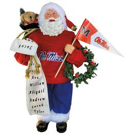 Santa's Workshop - Ole Miss Rebels 12" Proud Santa - Blue