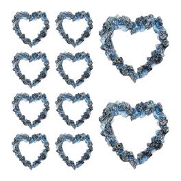 Unique Bargains - 10pcs Mini Vintage Picture Frames, 2in Resin Glow-in-dark Glitter Diamond Tiny Photo Frame for DIY - Dark Blue