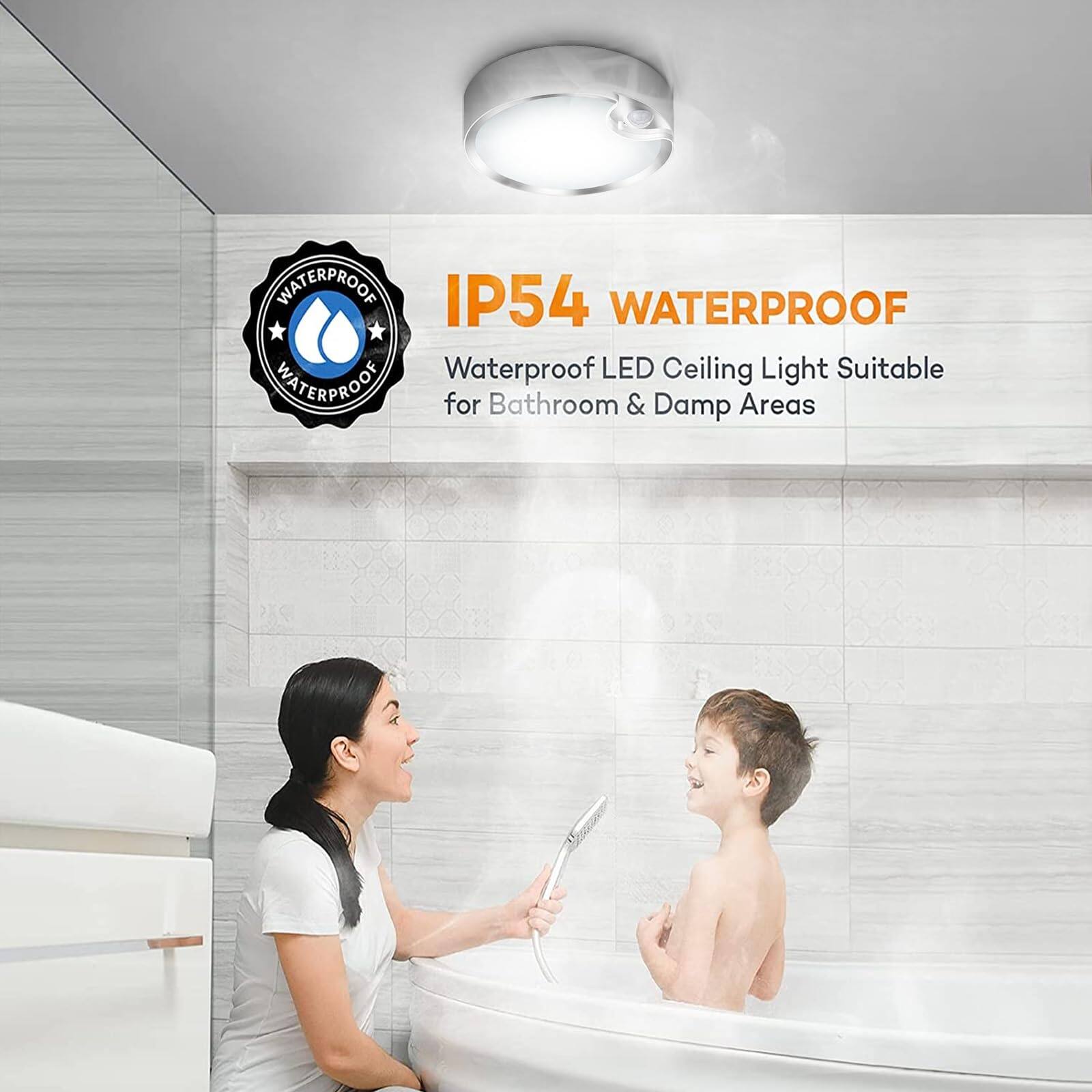 IP54 WATERPROOF  
Waterproof LED Ceiling Light Suitable for Bathroom & Damp Areas