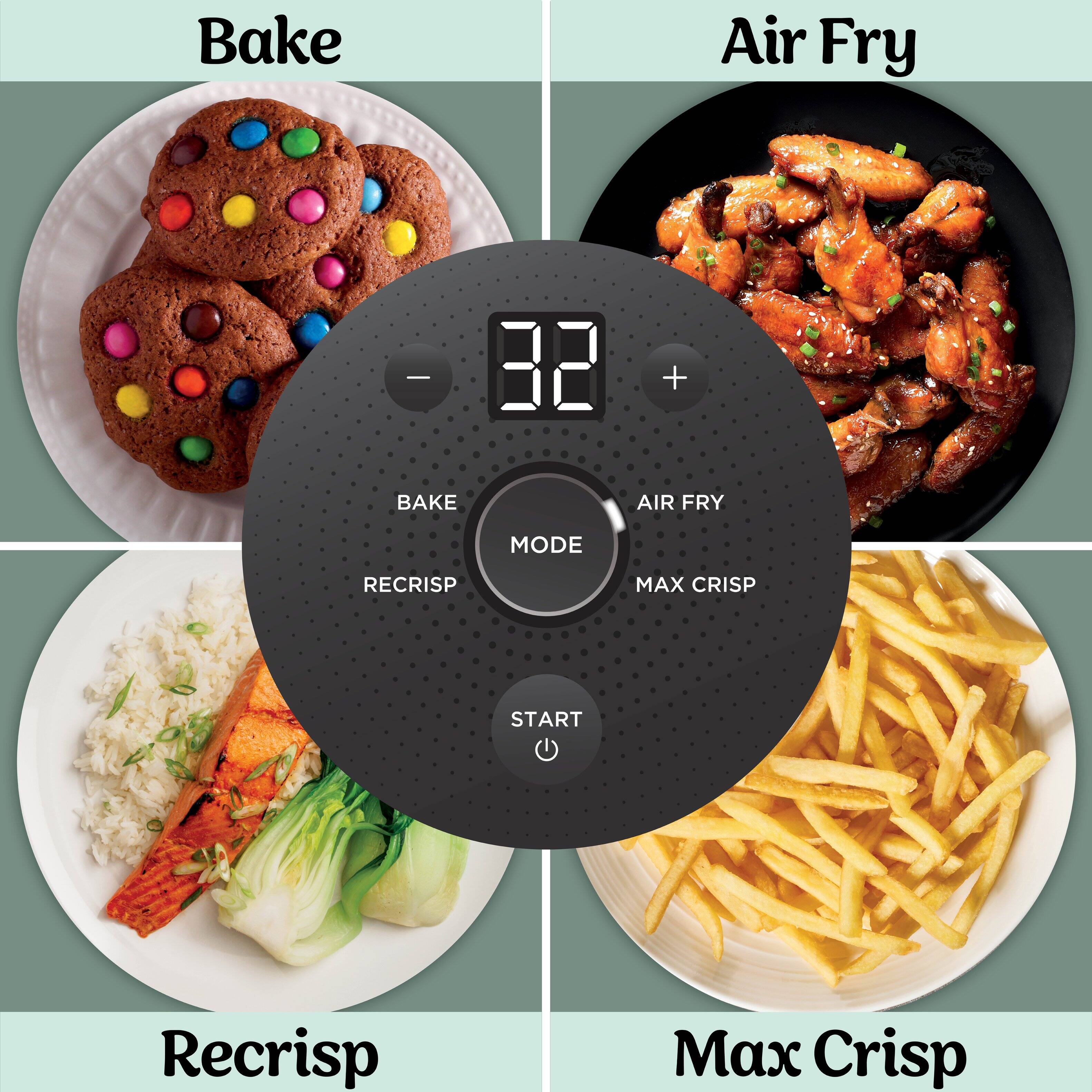 Bake Air Fry - 38 + BAKE AIR FRY MODE RECRISP MAX CRISP START Recrisp Max Crisp