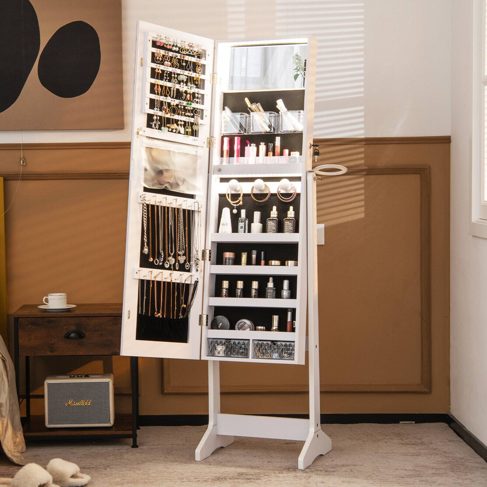 Alt View 8. Ecooso - Full-Length HD Mirror Jewelry Armoire, Freestanding Organizer Cabinet with Storage.