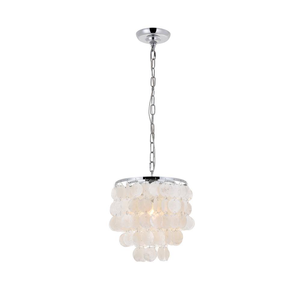 Alt View 9. Living District - Selene 1 light Chrome Pendant - Chrome And White.