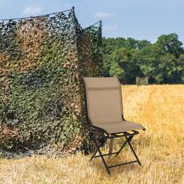 Gymax - Folding 360° Silent Swivel Hunting Chair Blind Chair All-weather Outdoor - Brown