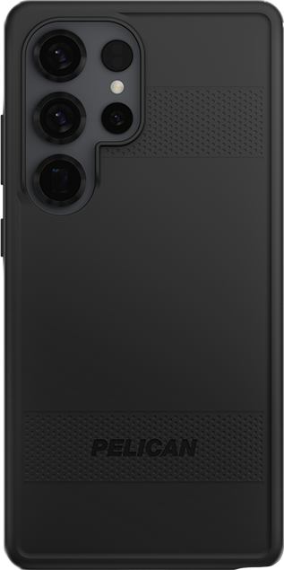 Front. Pelican - Protector Case + Magnet - Samsung Galaxy S25 Ultra BLACK - Black.