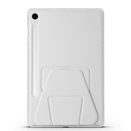 Dteck - Slim Faux Leather Case for Samsung Galaxy Tab S10 FE / S10 / S9 / S9 FE,Soft Silicone Bumper Shell with Foldable Stand - Gray