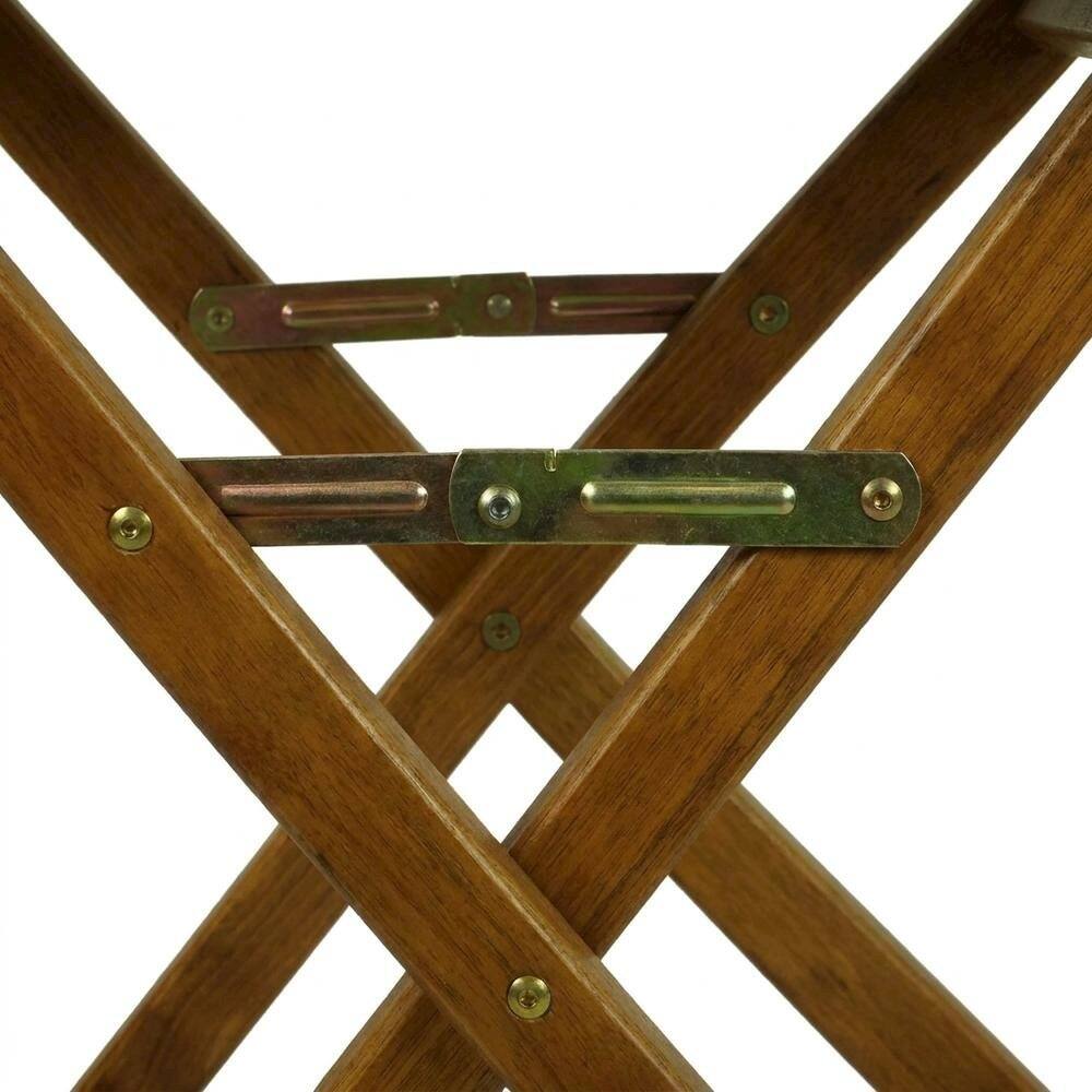 Alt View 1. FurniFact - Beige Director's Chair - Honey Oak Frame/Natural/Wheat Canvas.