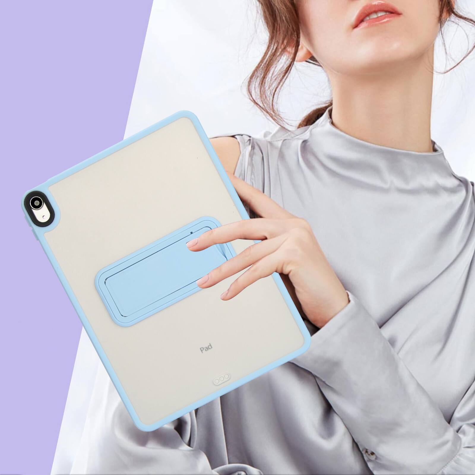Alt View 3. UUCOVER - Case for iPad Air 11-inch M4 M3 M2 (2026/2025/2024), Shockproof TPU+PC Matte Case Kickstand Slim Protective Back Cover - Blue.