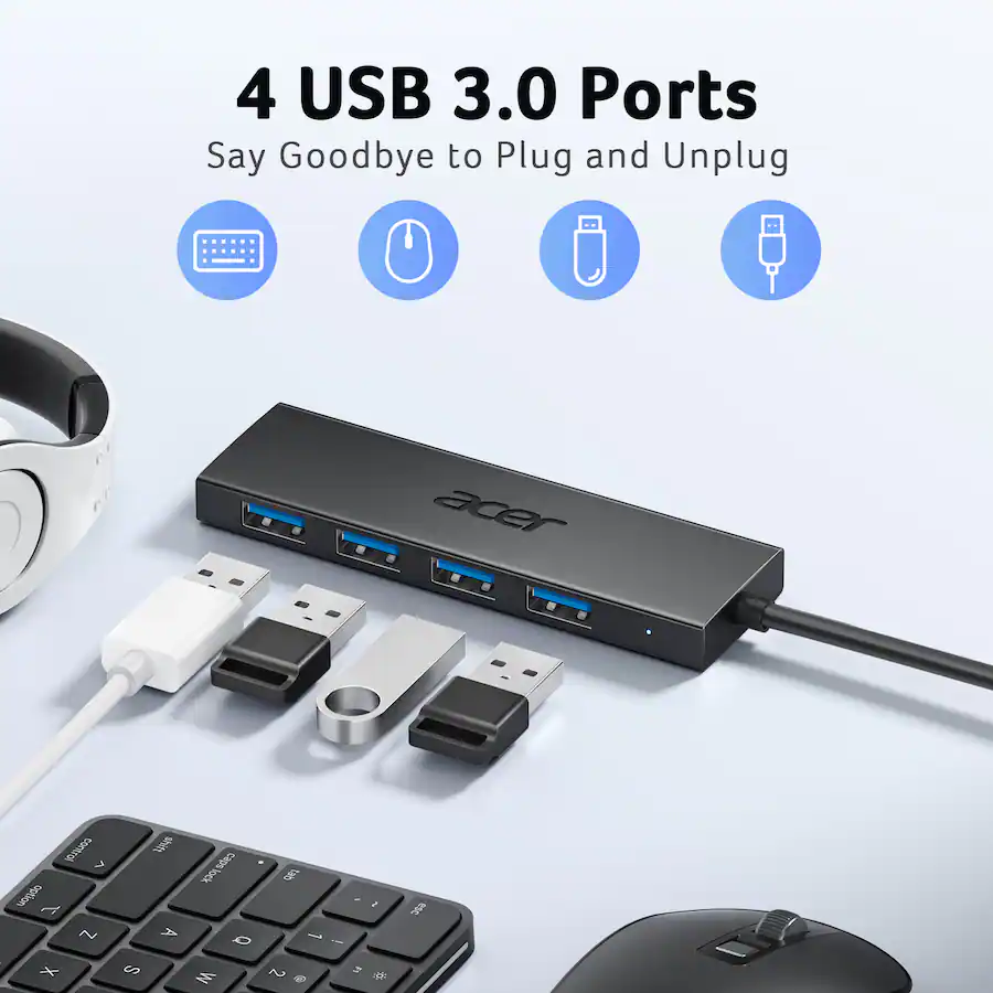 Usb Bus Bar Acer USB Hub 4 Ports, Multiple USB 3.0 Hub, USBA Splitter with Type C ...