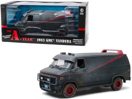 Greenlight - 1983 GMC Vandura Weathered Version with Bullet Holes "The A-Team" (1983-1987) TV Series 1/18 Diecast - Black