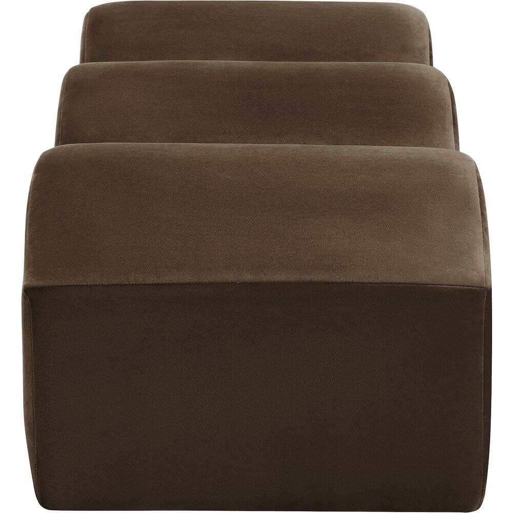 Alt View 4. Meridian Furniture - Wave Brown Velvet Bench - Brown.