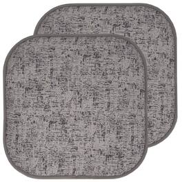 Sweet Home Collection - Broadway Memory Foam No Slip Back 16" x 16" Chair Pad Cushion, 2-Pack - Gray/Black