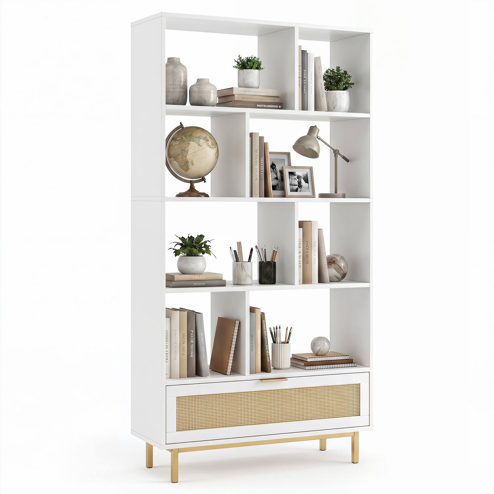 Open Bookshelf With Drawers