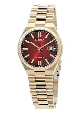 Citizen - Tsuyosa Automatic 21 Jewels NJ0153-82X Mens Watch Gold Tone Stainless Steel Wine Red Dial - Gold, Red