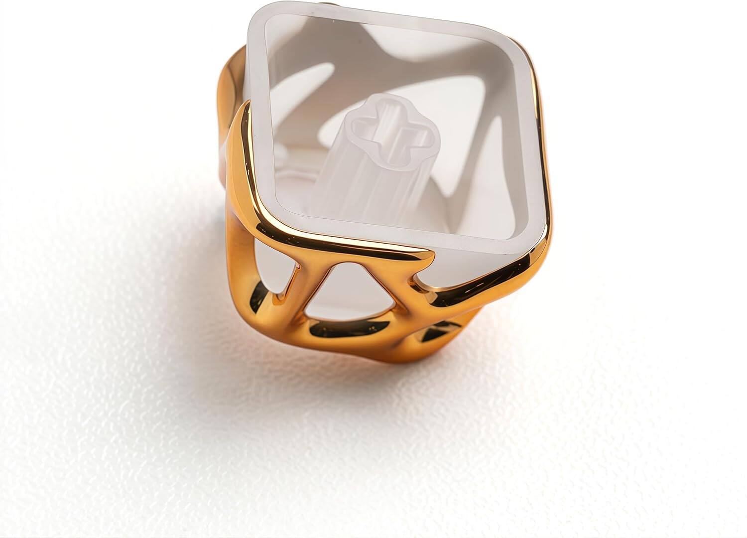 Left. Womier - 1U Metal Translucent Keycaps for Mechanical Keyboard,Transparent Keyboard caps Shine Through,only 1pcs - Gold.