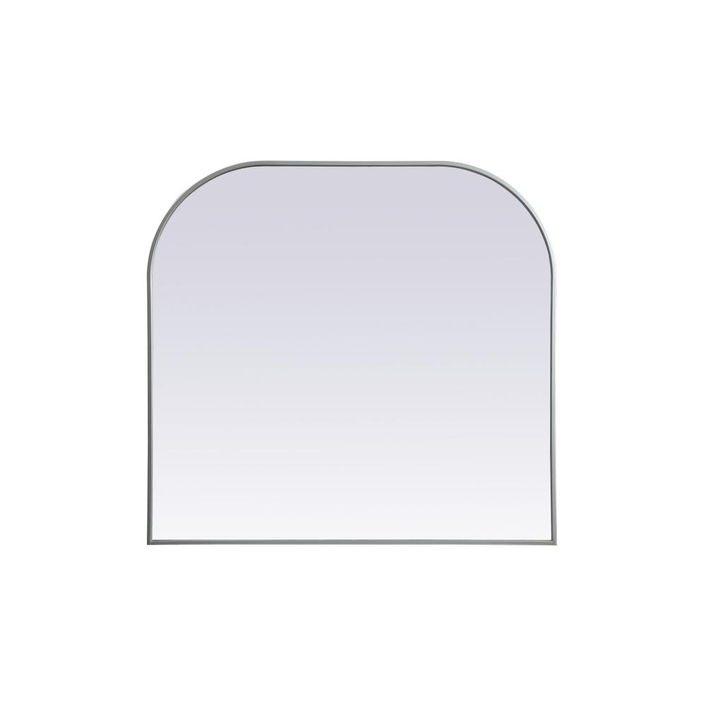 Alt View 5. Elegant Decor - Metal Frame Arch Mirror 40x38 Inch in Silver - Silver.