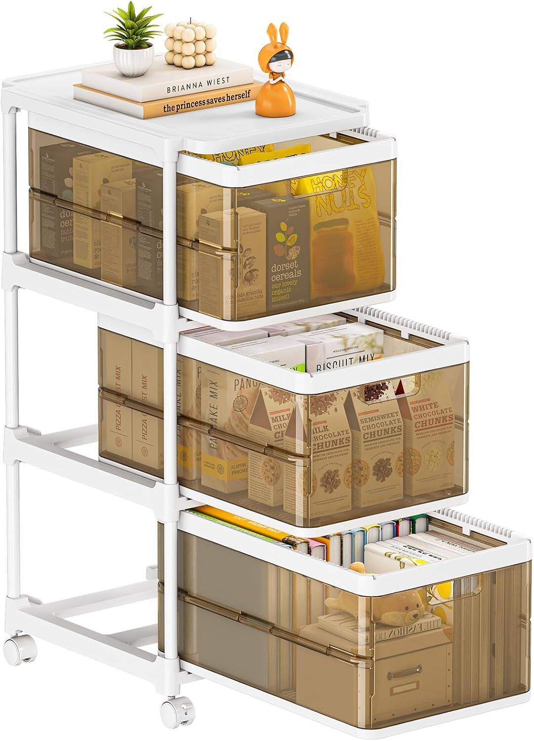 Sure, here is the corrected and grouped text from the image:

- **Top Shelf:**
  - BRIANNA WIEST
  - the princess saves herself

- **Second Shelf:**
  - HONEY NUIS
  - dorset cereals
  - our lovely muesli

- **Third Shelf:**
  - RISCUIT MIX
  - MILK CHOCOLATE CHUNKS
  - SEMISWEET CHOCOLATE CHUNKS
  - WHITE CHOCOLATE CHUNKS

- **Bottom Shelf:**
  - PIZZA MIX
  - PIZZA MIX
  - PIZZA MIX
  - PIZZA MIX
  - PIZZA MIX
  - PIZZA MIX
  - PIZZA MIX
  - PIZZA MIX
  - PIZZA MIX
  - PIZZA MIX
  - PIZZA MIX
  - PIZZA MIX
  - PIZZA MIX
  - PIZZA MIX
  - PIZZA MIX
  - PIZZA MIX
  - PIZZA MIX
  - PIZZA MIX
  - PIZZA MIX
  - PIZZA