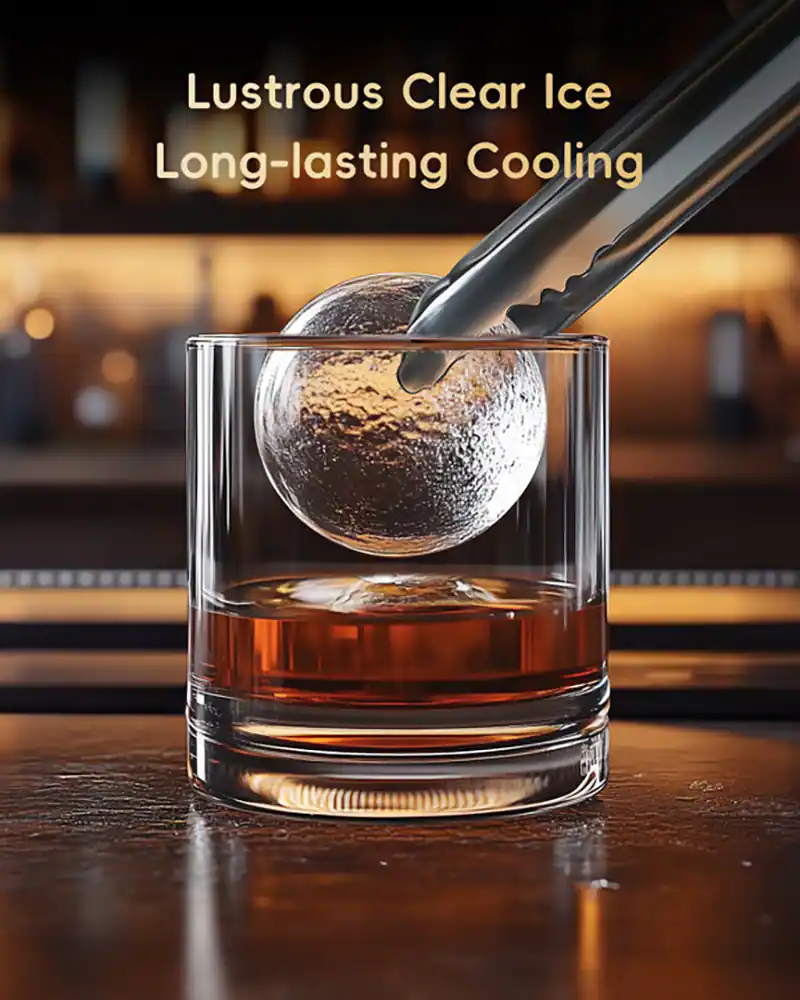 Quality Ice Ecozy Countertop Sphere Ice Maker for Whiskey, 4 Ice Balls in 35 Mins ...