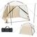 Front. Costway - Screen Dome Camping Tent for 6-8 People with 4-Side Mesh Walls Carrying Bag - Beige.