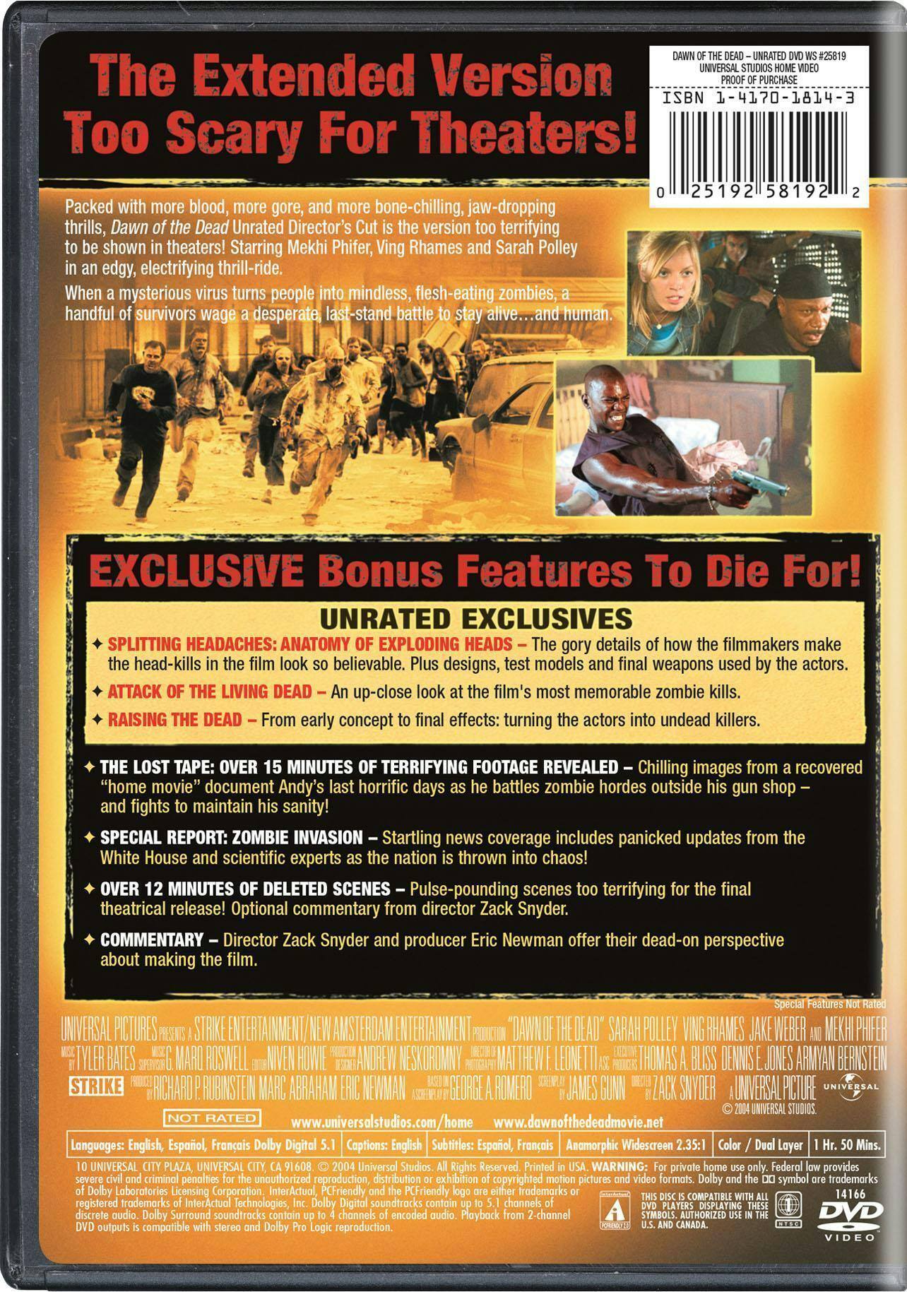 Angle. Dawn of the Dead (DVD Widescreen Director's Cut) [DVD].