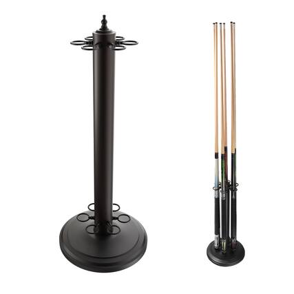 Front. GSE Games & Sports Expert - Metal 6 Floor Stand Pool Cue Rack, Billiard Pool Cue Rack Only, Stand Style Cue Rack - Mette Black - Mette Black.
