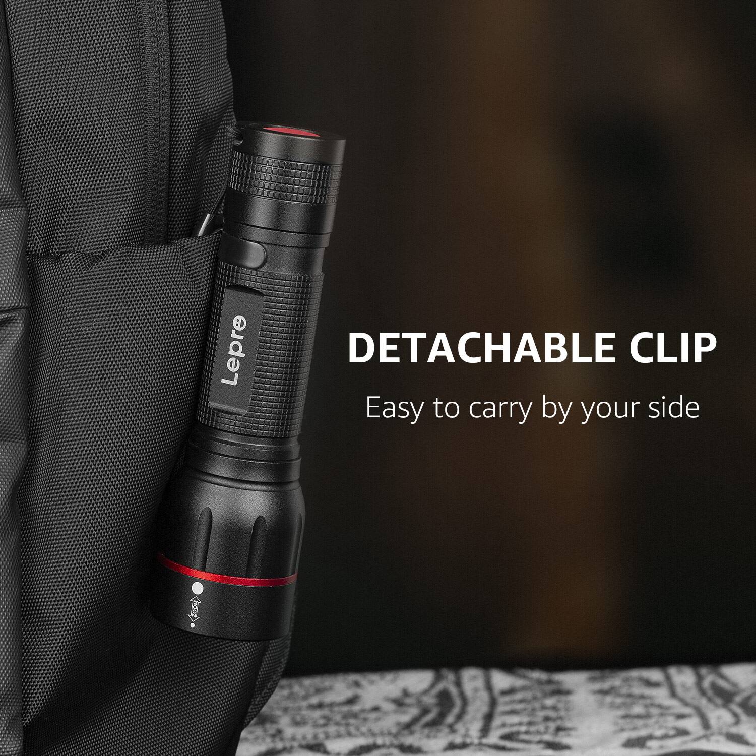 Lepre DETACHABLE CLIP  
Easy to carry by your side