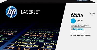 HP - 655A Standard Yield Toner Cartridge, Prints Up to 10,500 Pages (CF451A) - Cyan