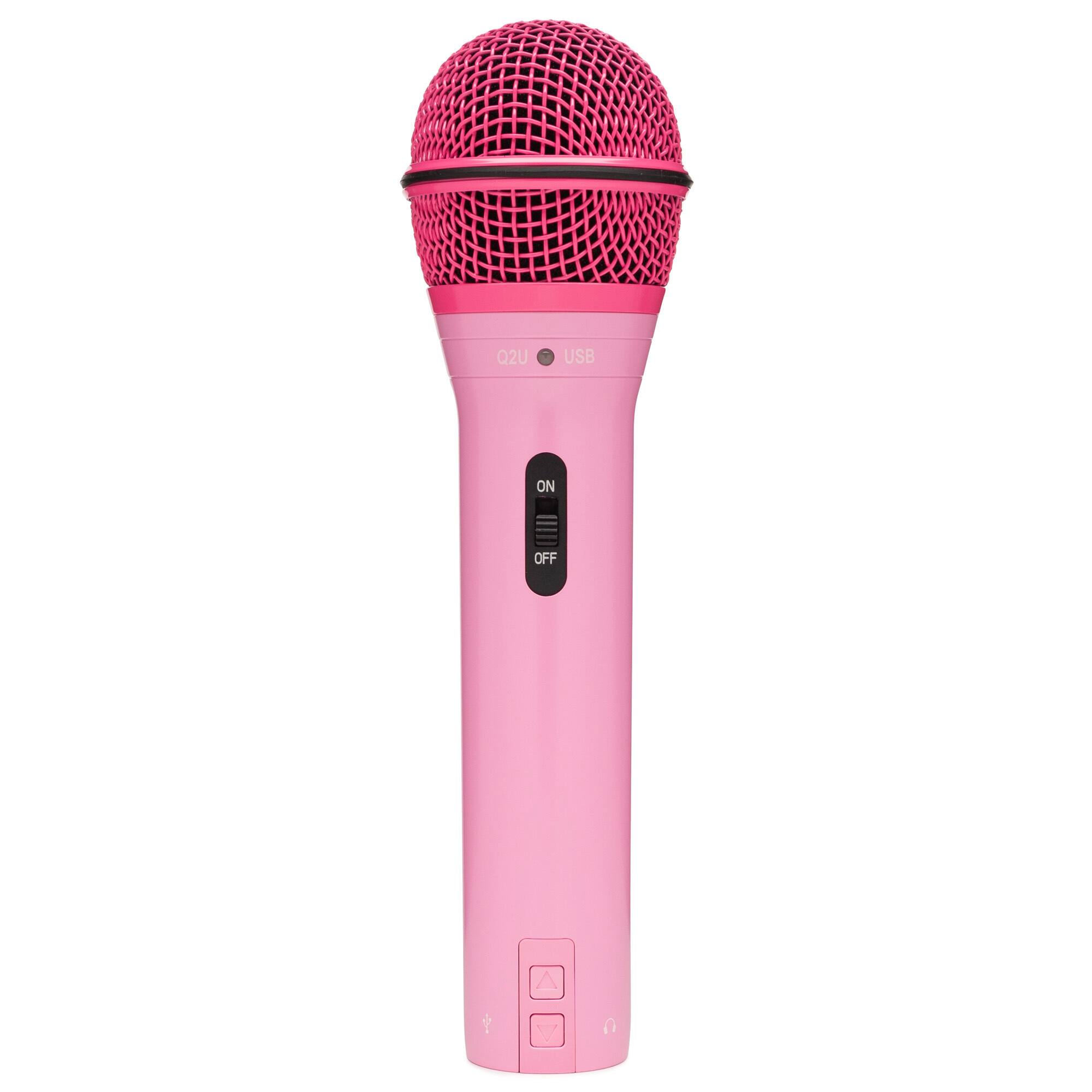Samson Q2U USB and XLR Pink Microphone and Boom Arm Microphone
