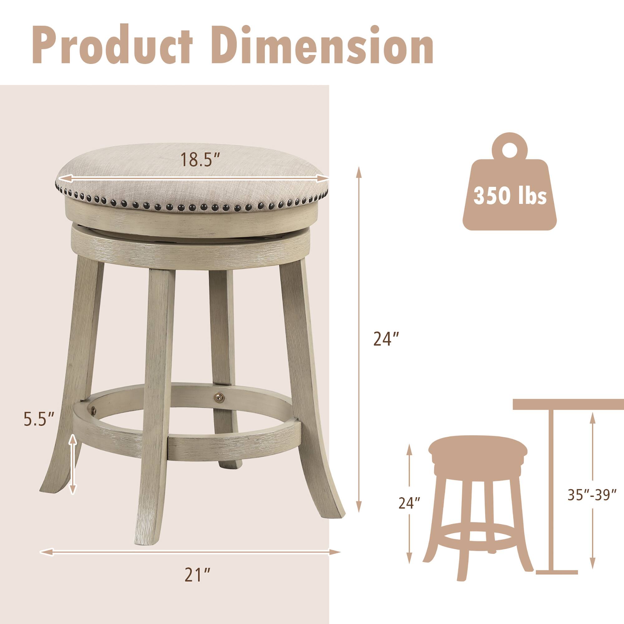 Product Dimension: 18.5" 24" 5.5" 24" 35"-39" 21" 350 lbs
