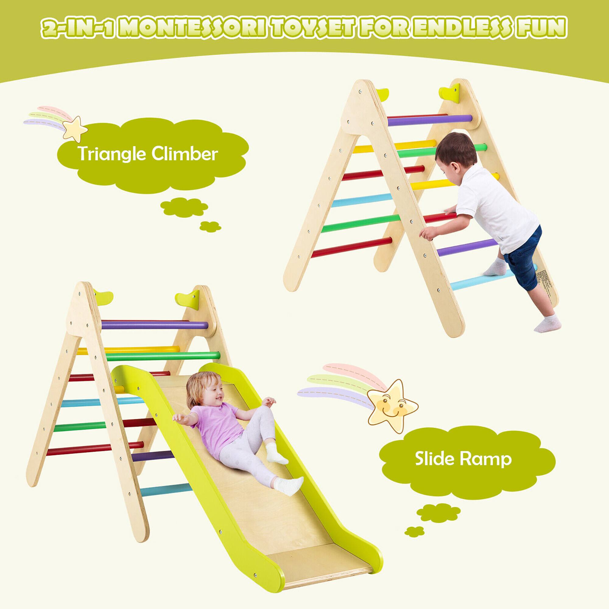 2-IN-1 MONTESSORI TOYSET FOR ENDLESS FUN

Triangle Climber
Slide Ramp