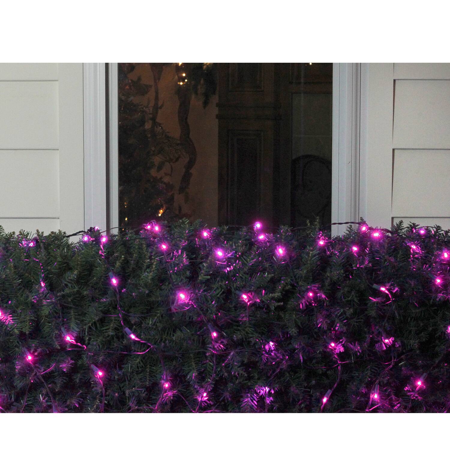 Alt View 1. Northlight - Net Style LED Trunk Wrap Christmas Lights - 4' x 6' - Raspberry Pink - Green Wire - Pink.
