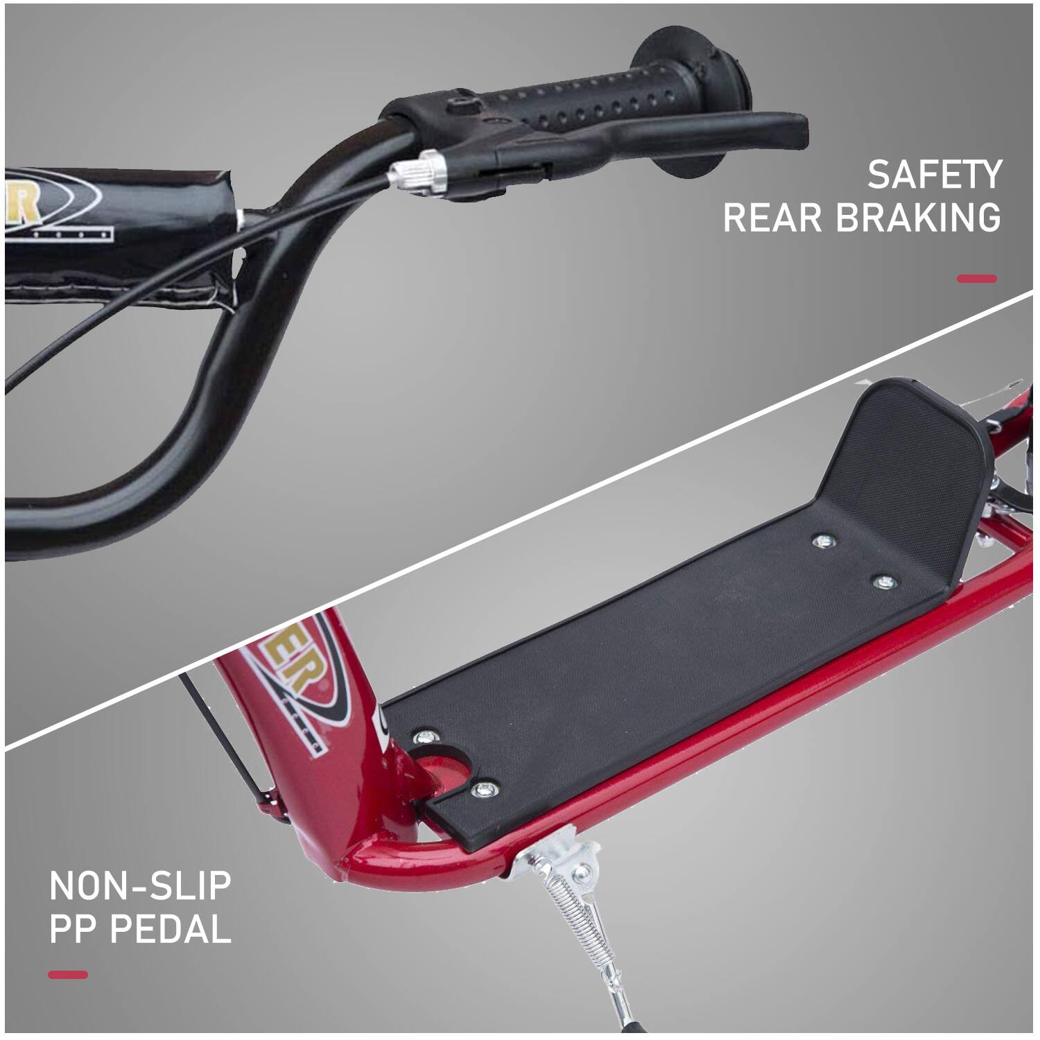 SAFETY REAR BRAKING

NON-SLIP PP PEDAL
