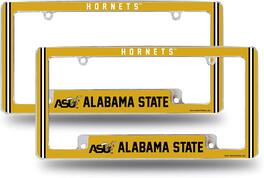 Rico Industries - Alabama State NCAA Hornets (Set of 2) Chrome Metal License Plate Frames with Bold Full Frame Design - Multi