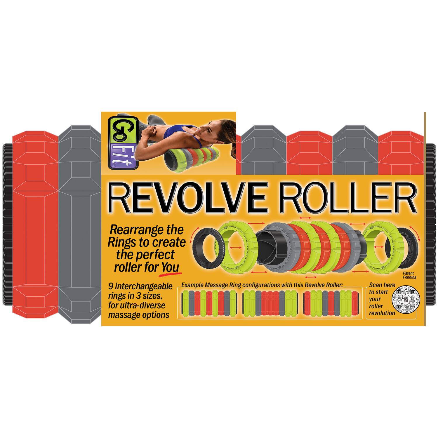 Go Fit REVOLVE ROLLER

Rearrange the Rings to create the perfect roller for You

9 interchangeable rings in 3 sizes, for ultra-diverse massage options

Example Massage Ring configurations with this Revolve Roller:

Scan here to start your roller revolution

Patent Pending