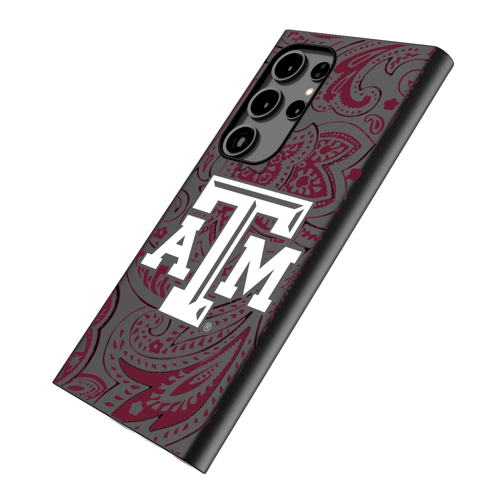 Alt View 1. Keyscaper - Texas A&M Aggies Paisley Galaxy Magnetic Bump Case - S24 - Black.